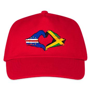 Cape Verde Jamaica flag hands heart shape used - Kids’ Baseball Cap - red - Front