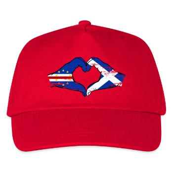 Cape Verde Scotland flag hands heart shape used - Kids’ Baseball Cap - red - Front