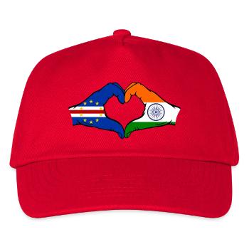 Cape Verde India Flag Hands Heart Shape - Kids’ Baseball Cap - red - Front