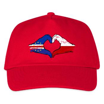 Cape Verde Poland Flag Hands Heart Shape Used - Kids’ Baseball Cap - red - Front