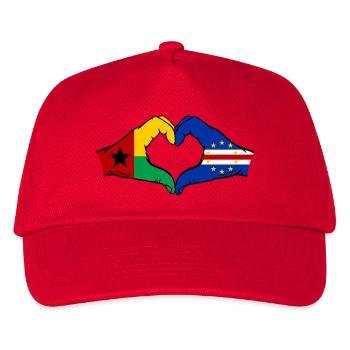 Cape Verde Guinea-Bissau Flag Hands Heart Shape - Kids’ Baseball Cap - red - Front