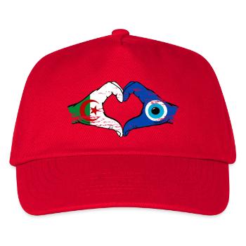 Algeria Nazar Flag Hands Heart Shape Used - Kids’ Baseball Cap - red - Front