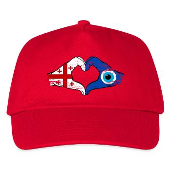Georgia Nazar Flag Hands Heart Shape Used - Kids’ Baseball Cap - red - Front