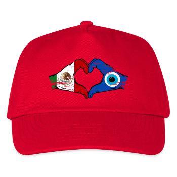 Mexico Nazar Flag Hands Heart Shape Used - Kids’ Baseball Cap - red - Front