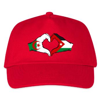 Algerien Jordanien Flagge Hände Herzform - Kinder Basecap - Rot - Vorne