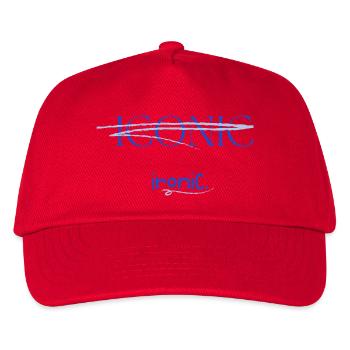 Iconic Ironic T-Shirt – Lustiges Statement Shirt  - Kinder Basecap - Rot - Vorne