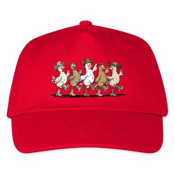 Line Dance Hühner | Lustige Hühner Geschenk - Kinder Basecap - Rot - Vorne