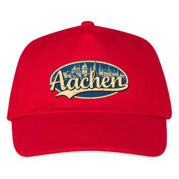 Aachen Vintage Stadtmotiv - Kinder Basecap - Rot - Vorne