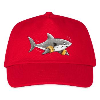 Hai Schwimmflügel Schwimmlehrer Meer Humor - Kinder Basecap - Rot - Vorne