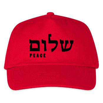 Shalom - hebrew - Kinder Basecap - Rot - Vorne