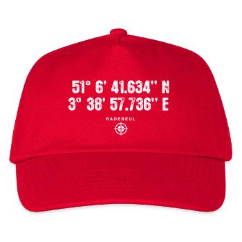 Radebeul Geocacher Geschenk Standort GPS Stadt - Kinder Basecap - Rot - Vorne