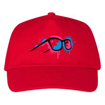 Lunettes 3D dans un style de graffiti - Casquette de baseball Enfant - rouge - Devant