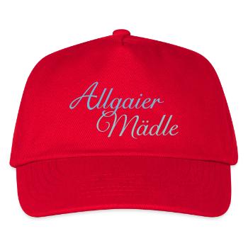 Allgaier Mädle Mädchen aus dem Allgäu (Hell) - Kinder Basecap - Rot - Vorne