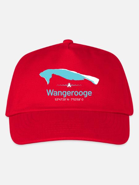 Wangerooge | Design-Landkarte - Kinder Basecap - Rot