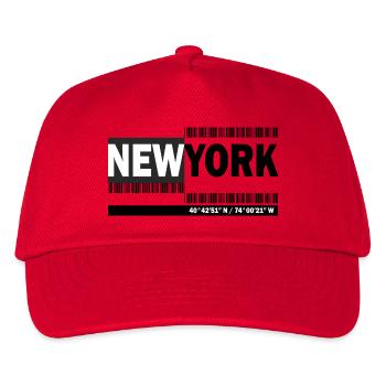 NEW YORK - Barcode - Kinder Basecap - Rot - Vorne