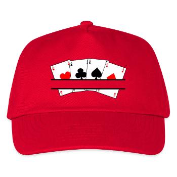 Four aces text banner - Kids’ Baseball Cap - red - Front