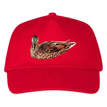 wasservögel, Stockente - Kinder Basecap - Rot - Vorne