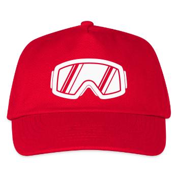 skibrille - Kinder Basecap - Rot - Vorne