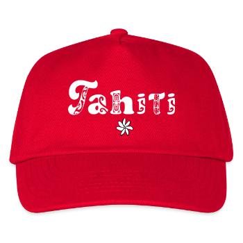 Tahiti (weiß) - Kinder Basecap - Rot - Vorne