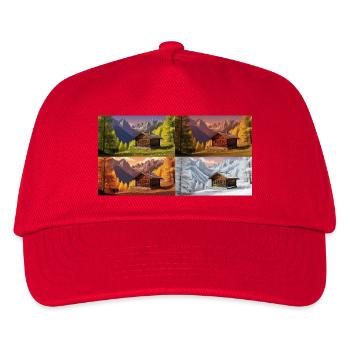 Hut idyll in the mountain valley - Kids’ Baseball Cap - red - Front