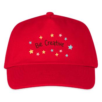 Be Creative: Pastel Stars and Hairline Lettering - Kids’ Baseball Cap - red - Front