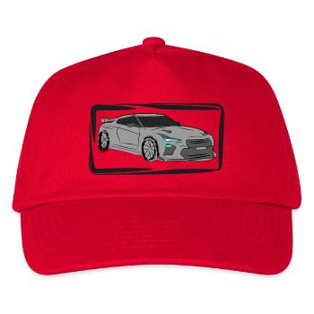 Sports Car Silhouette Neon Accents - Kids’ Baseball Cap - red - Front