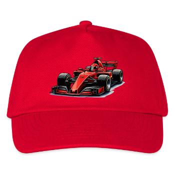  Rennwagen Grafik - Kinder Basecap - Rot - Vorne