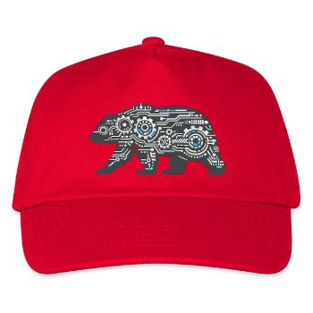 Kibernetic Bear Circuit Pattern - Kids’ Baseball Cap - red - Front