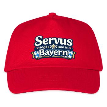 Servus in Bayern Grußdesign - Kinder Basecap - Rot - Vorne