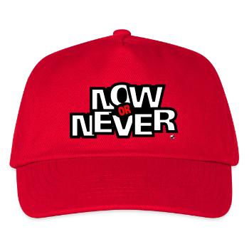 Now ore Never Lettering - Kids’ Baseball Cap - red - Front