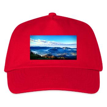 Paysage montagneux matinal de brouillard - Casquette de baseball Enfant - rouge - Devant