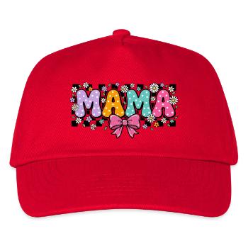 Vintage MAMA Polka Dot und großer rosa Schleifen-Chic - Kinder Basecap - Rot - Vorne