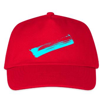 Deko Streifen - Pinsel BLAU - Kinder Basecap - Rot - Vorne
