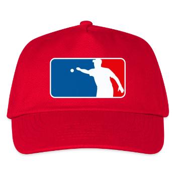 Petanque Boule Logo Major League USA France Sty - Kinder Basecap - Rot - Vorne