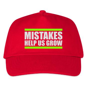 Mistakes Help Us Grow Lustig Motivational Wachstum - Kinder Basecap - Rot - Vorne