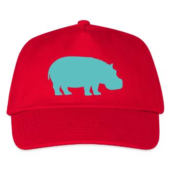 Silhouette d’hippopotame turquoise - Casquette de baseball Enfant - rouge - Devant