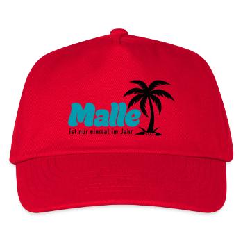 Malle Palmen Strand Vibe - türkis 2026 - Kinder Basecap - Rot - Vorne