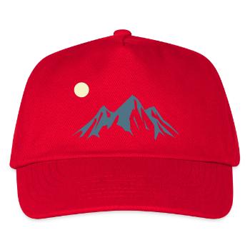 Bergsilhouette Sonnenaufgang - Kinder Basecap - Rot - Vorne