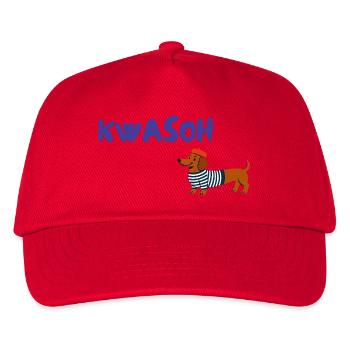 Croissant Pardoie: Dackel französisch - Kinder Basecap - Rot - Vorne