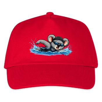 Süßer Koala beim Schwimmen - Kinder Basecap - Rot - Vorne