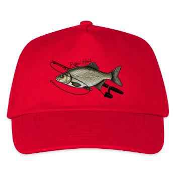 Angeln mit Rute Brasse Fisch Petri Heil - Kinder Basecap - Rot - Vorne