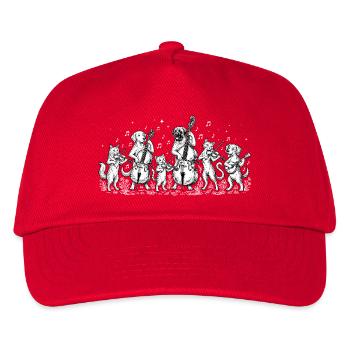 Vintage Dog and Cat String Band – Kontrabassist - Kinder Basecap - Rot - Vorne
