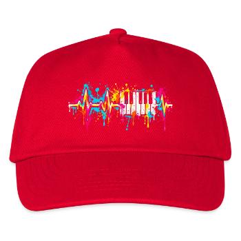 Neon Tasten Farbspritzer - Kinder Basecap - Rot - Vorne