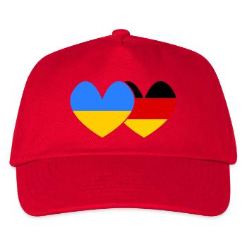 Ukraine Deutschland Freundschaft  - Kinder Basecap - Rot - Vorne