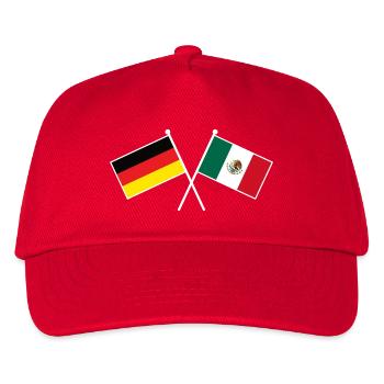 Germany x Mexico Crossed Friendship Flags - Kinder Basecap - Rot - Vorne