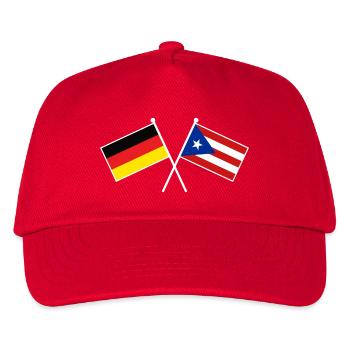 Germany x Puerto Rico Friendship Flags - Kinder Basecap - Rot - Vorne