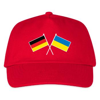 Germany x Ukraine Friendship Flags - Kinder Basecap - Rot - Vorne