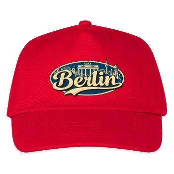 Berlin Vintage Stadtmotiv - Kinder Basecap - Rot - Vorne