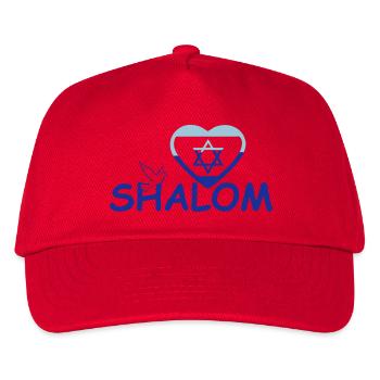 Shalom Geschenk - Kinder Basecap - Rot - Vorne