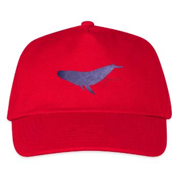 Sanfter Wal Blumendesign - Kinder Basecap - Rot - Vorne